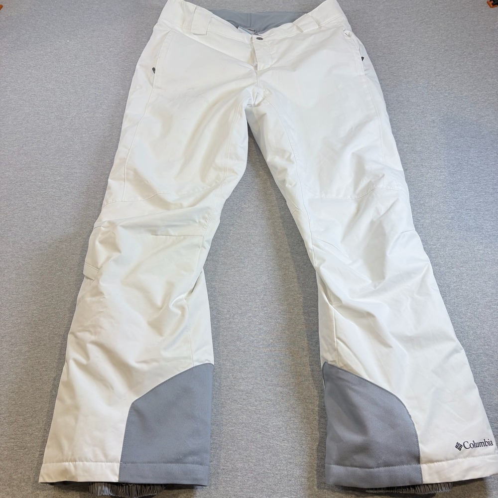 Columbia Omni-Tech White Snow Pants Ski Winter Insulated Womens Size Large